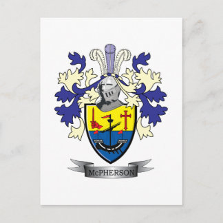 McPherson Family Crest Coat of Arms Postcard