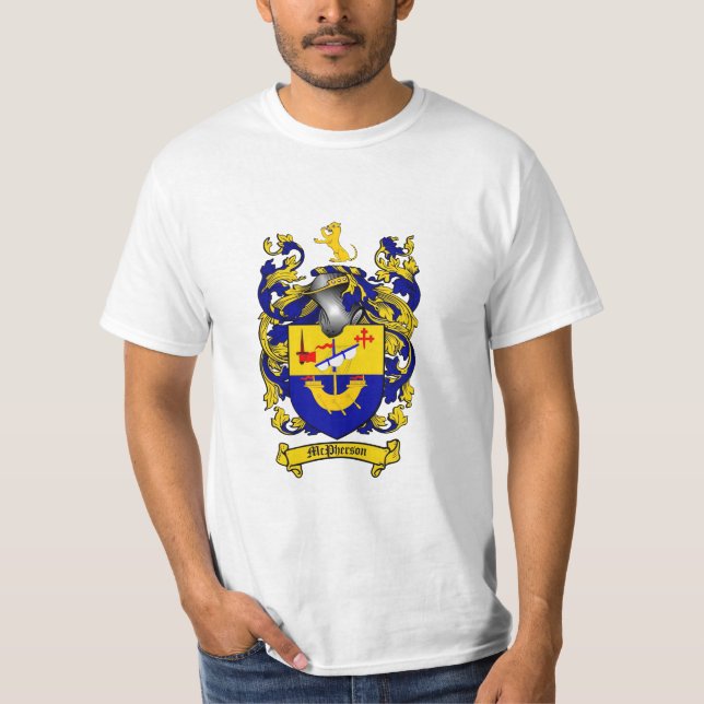 Mcpherson Family Crest - Mcpherson Coat of Arms T-Shirt (Front)