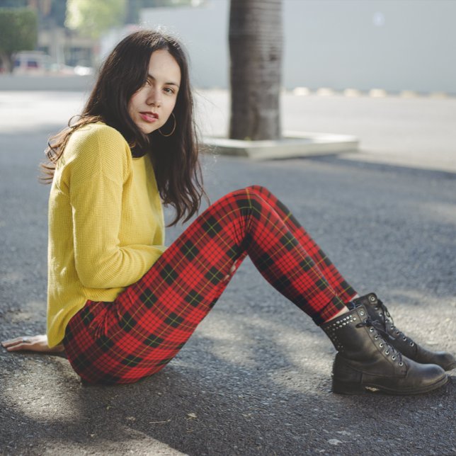 McQueen Tartan Red Black   Leggings (Creator Uploaded)