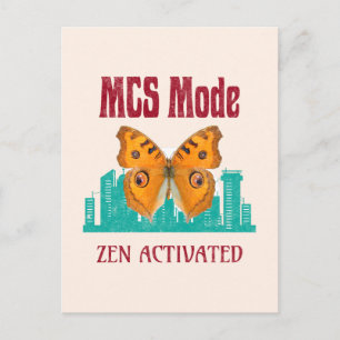 MCS Mode Zen Activated Butterfly Awareness  Descri Holiday Postcard