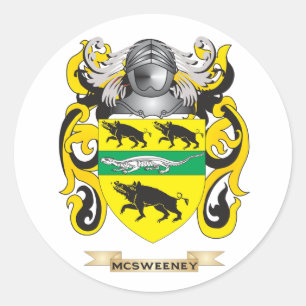 McSweeney Coat of Arms (Family Crest) Classic Round Sticker
