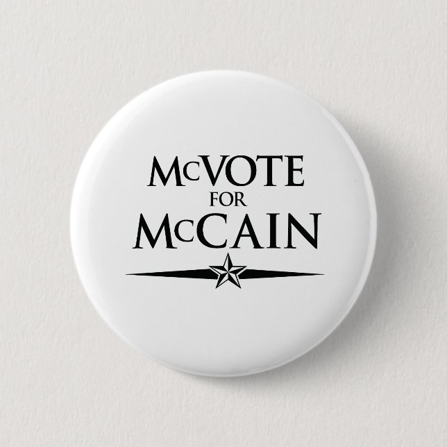 MCVOTE FOR MCCAIN 6 CM ROUND BADGE (Front)