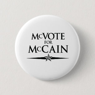 MCVOTE FOR MCCAIN 6 CM ROUND BADGE