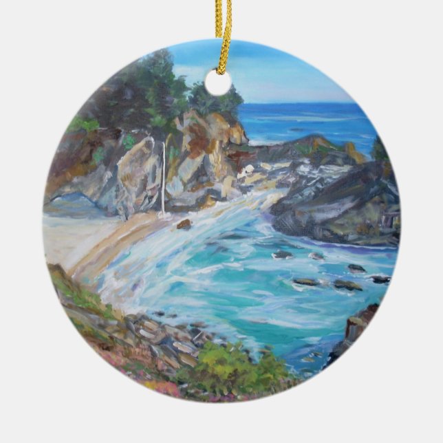 McWay Falls, Big Sur - Circle Ornament (Front)