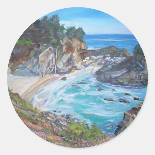 McWay Falls, Big Sur - Classic Round Sticker (Front)
