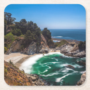 Mcway Falls in Julia Pfeiffer Burns state park Square Paper Coaster