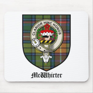McWhirter Clan Crest Badge Tartan Mouse Pad