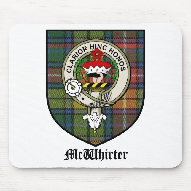 McWhirter Clan Crest Badge Tartan Mouse Pad (Front)
