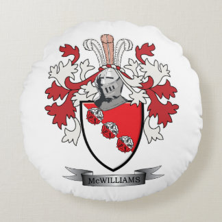 McWilliams Family Crest Coat of Arms Round Cushion