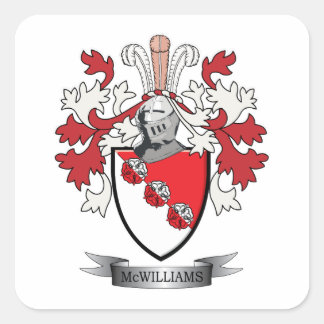 McWilliams Family Crest Coat of Arms Square Sticker