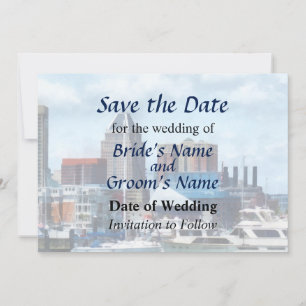 MD - Baltimore Skyline and Harbour Save The Date