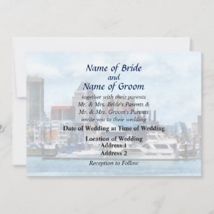 MD - Baltimore Skyline and Harbour Wedding Product Invitation