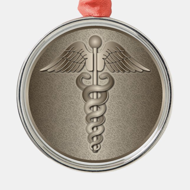 MD Caduceus Metal Tree Decoration (Front)