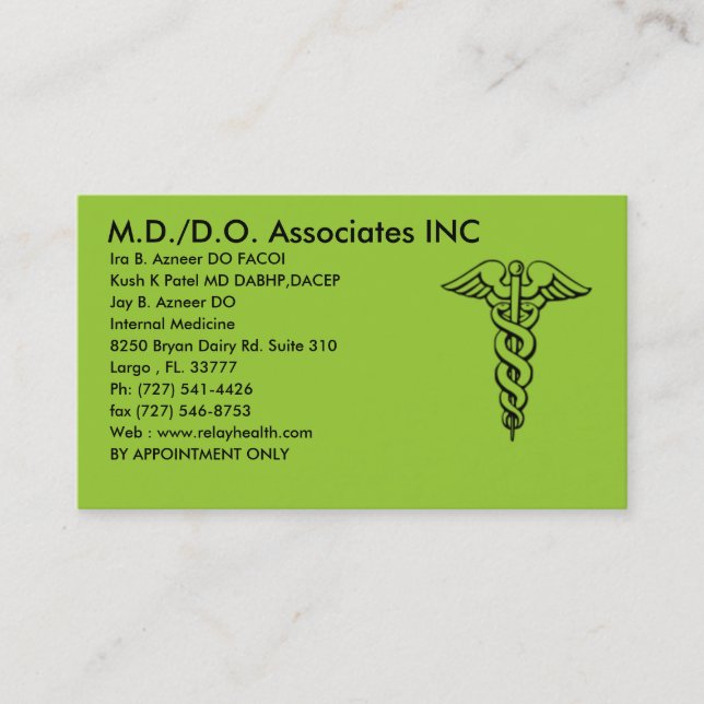 md/do associates inc card - Customised (Front)