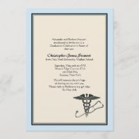 MD Graduation Invitation Blue