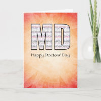 MD Happy Doctors’ Day with Red and Yellow Backgrou