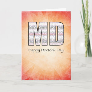 MD Happy Doctors’ Day with Red and Yellow Backgrou Card