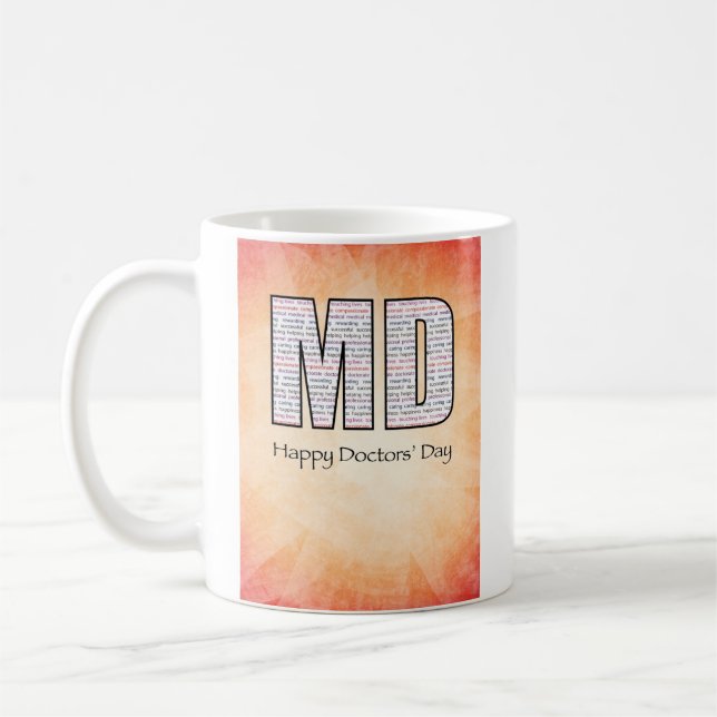 MD Happy Doctors’ Day with Red and Yellow Coffee Mug (Left)