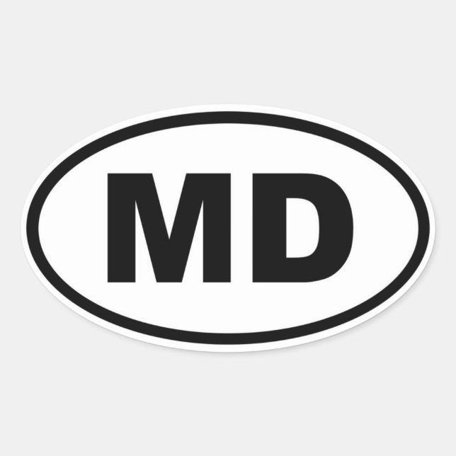 MD Maryland Oval Sticker (Front)