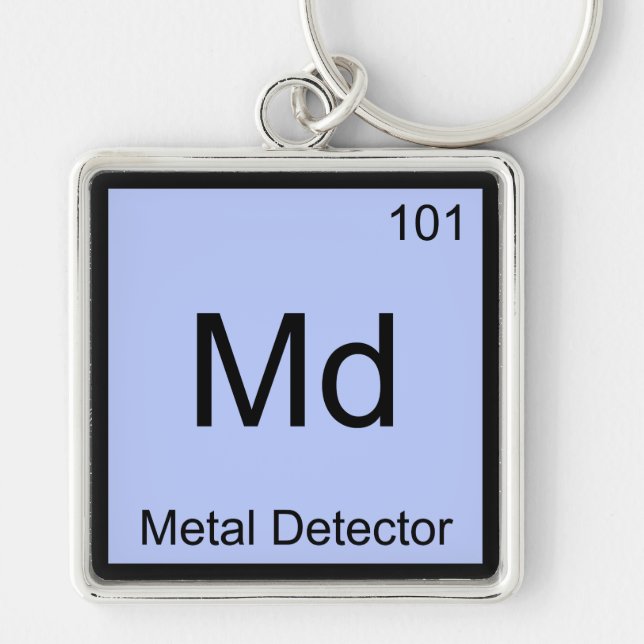 Md - Metal Detector Chemistry Element Symbol Tee Key Ring (Front)