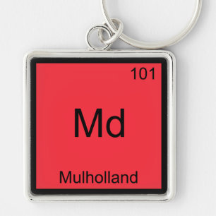 Md - Mulholland Funny Chemistry Element Symbol Tee Key Ring