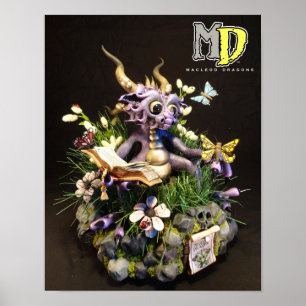 MD Purple Butterfly Dragon 11"x14" Mini Poster