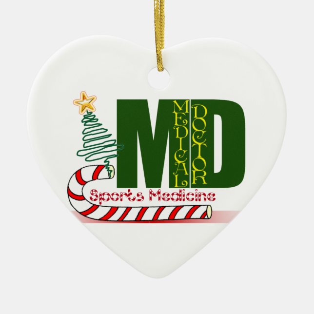 MD SPORTS MEDICINE CHRISTMAS MEDICAL DOCTOR CERAMIC ORNAMENT (Front)