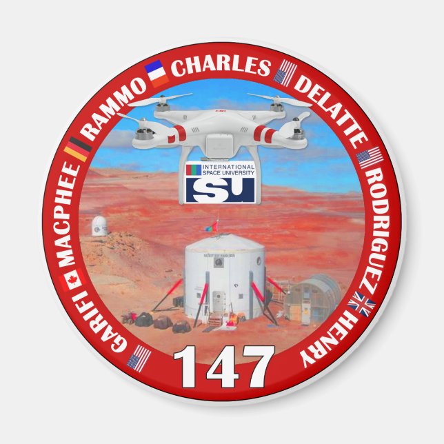MDRS Crew 147 Magnetic Button Magnet (Front)