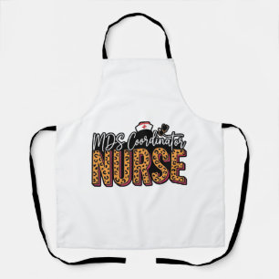 MDS Coordinator Nurse Vintage Leopard Shirt Design Apron