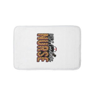 MDS Coordinator Nurse Vintage Leopard Shirt Design Bath Mat