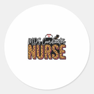 MDS Coordinator Nurse Vintage Leopard Shirt Design Classic Round Sticker