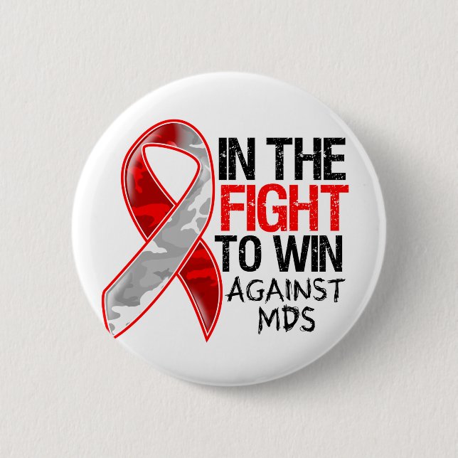 MDS - Fight To Win 6 Cm Round Badge (Front)