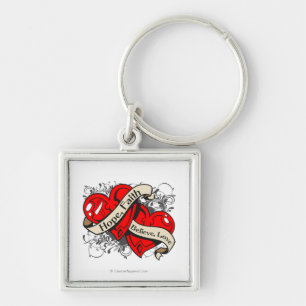 MDS Hope Faith Dual Hearts Key Ring