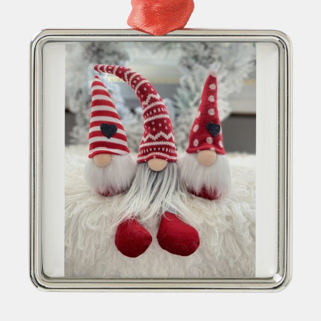 *ME AND MY GNOMIES FOR CHRISTMAS* METAL ORNAMENT (Front)