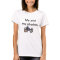 "Me and my shadow" round neck white ladies t-shirt