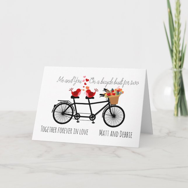 Me and You on a Bicycle Built for Two Valentine Card (Front)