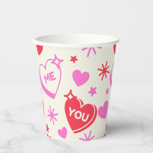 Me and You Romantic Hearts Paper Cup