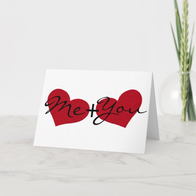 Me and You Valentine's Day Heart Greeting Card (Front)