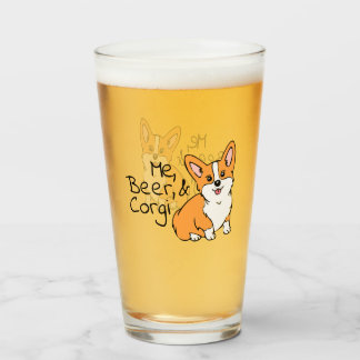 Me, Beer, & Corgi Beer Glass
