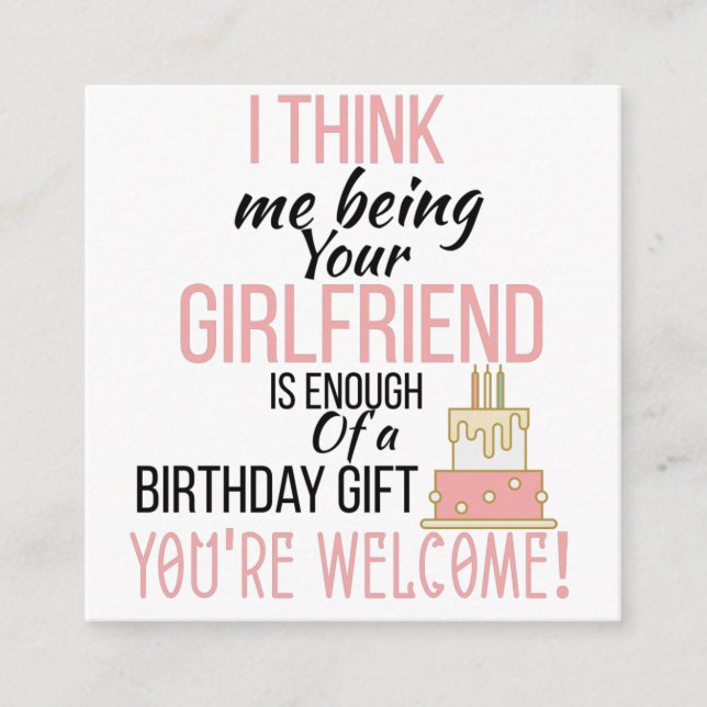 me being girlfriend enclosure card (Front)