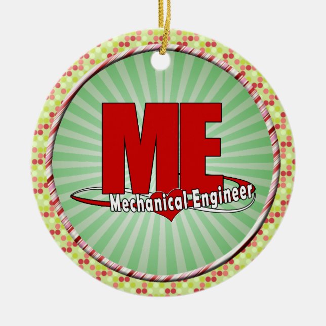 ME BIG RED LOGO MECHANICAL ENGINEER CERAMIC ORNAMENT (Front)