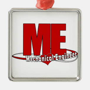 ME BIG RED LOGO MECHANICAL ENGINEER METAL TREE DECORATION