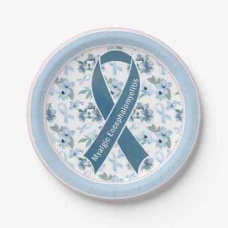 ME/CFS Awareness Ribbon Blue Sunday Paper Plate