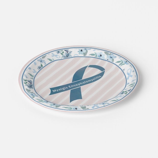 ME/CFS Awareness Ribbon  Paper Plate (Angled)