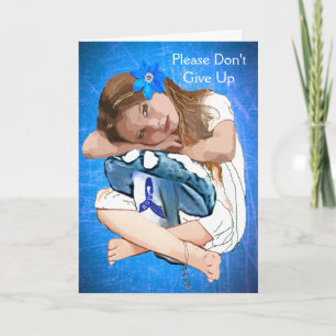 ME/CFS Blue Awareness Ribbon and Girl Card