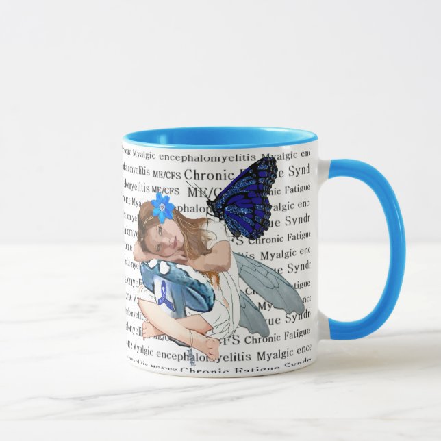 "ME/CFS" Chronic Fatigue Angel Fairy Girl Mug (Right)
