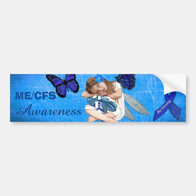 ME/CFS Chronic Fatigue Little Girl Angel Fairy Bumper Sticker (Front)