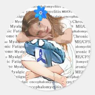 "ME/CFS" Chronic Fatigue Syndrome "Girl of Hope" Classic Round Sticker