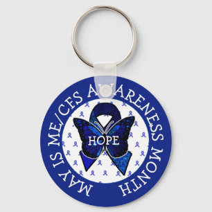 ME/CFS Syndrome Awareness Ribbon  Key Ring
