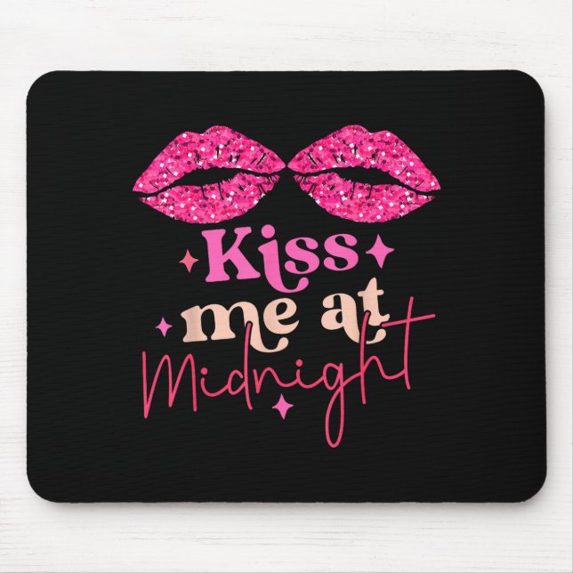 Me Funny Kiss Matching Couples Midnight Mouse Pad (Front)